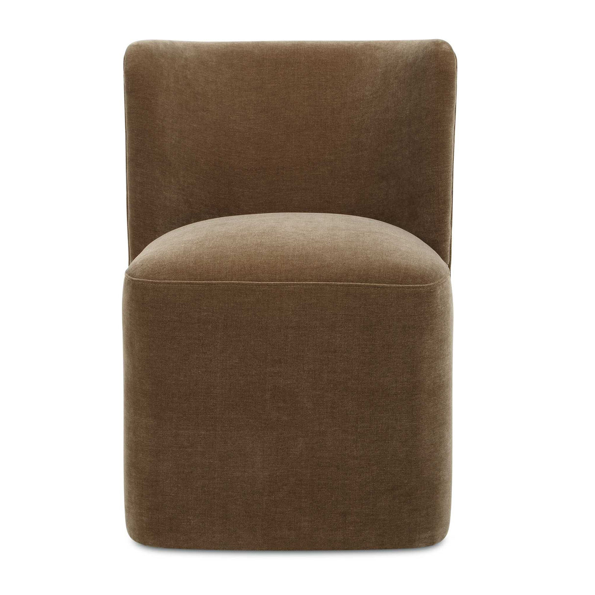 Brown Velvet Caster Dining Chair | Oroa.com
