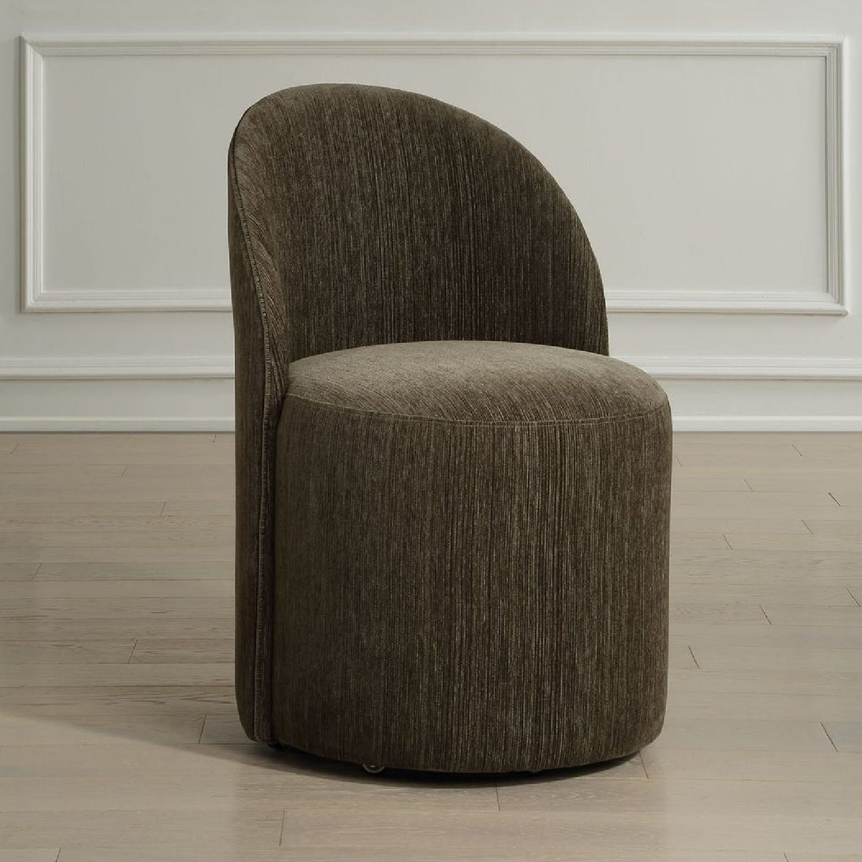 Chenille Caster Swivel Dining Chair | Oroa.com