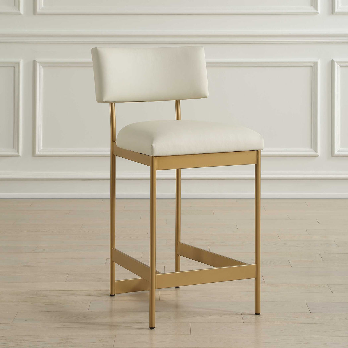 White Leather Counter Stool | Oroa.com