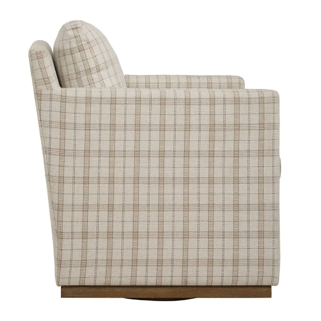 Beige Plaid Linen Swivel Chair | Oroa.com