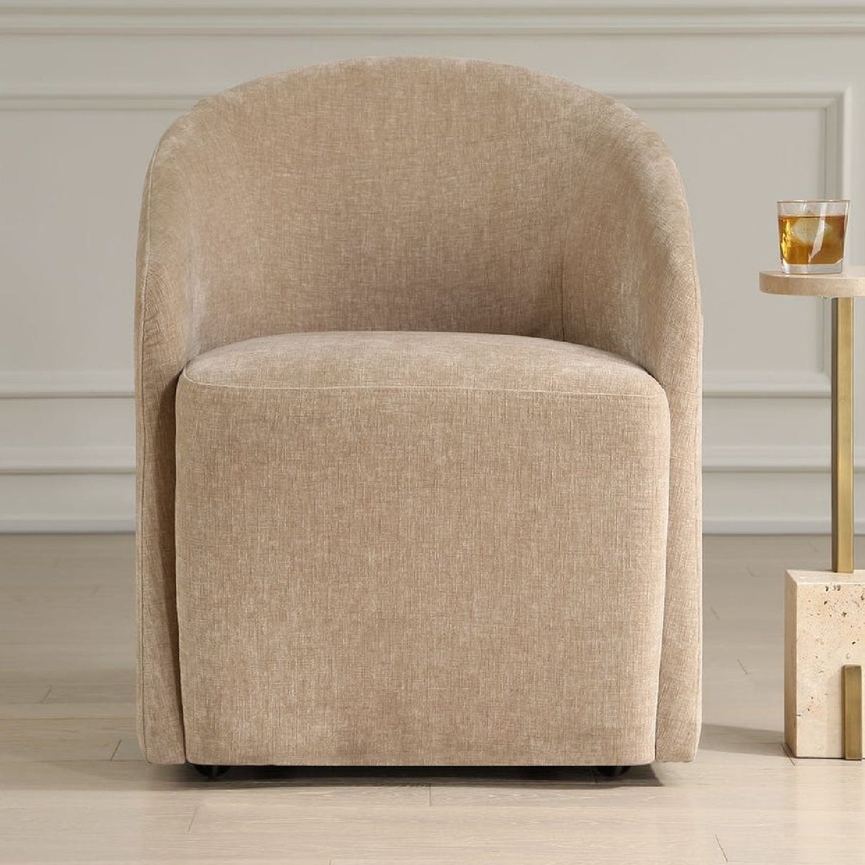 Velvet Dining Chair with Casters | Oroa.com