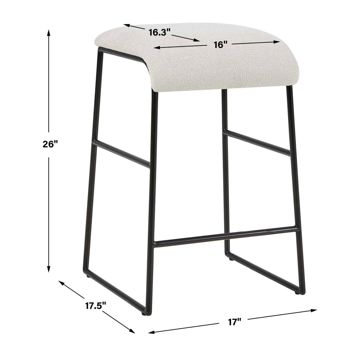 Cream Fabric Seat Counter Stool | Oroa.com