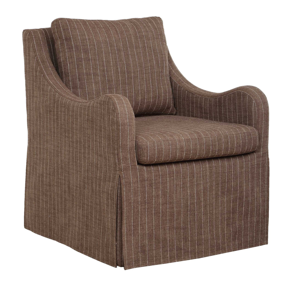 Brown Pinstripes Swivel Chair | Oroa.com