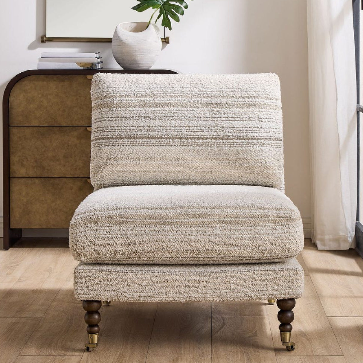 Boucle Stripes Accent Chair | Oroa.com
