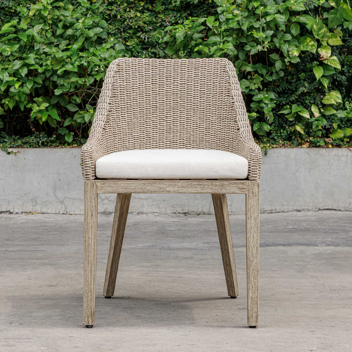 Beige Wicker Outdoor Dining Chair | Oroa.com