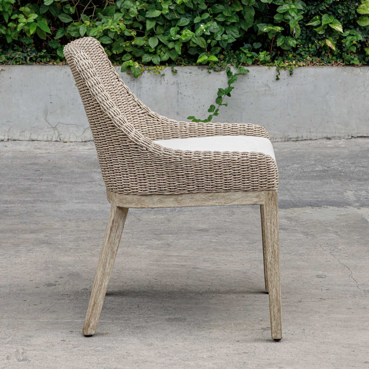 Beige Wicker Outdoor Dining Chair | Oroa.com