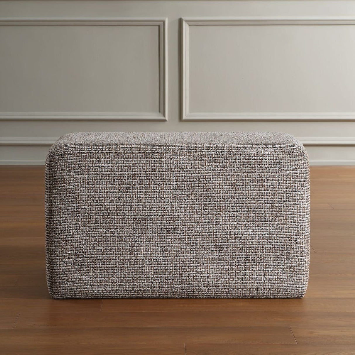 Cream Woven Rectangular Ottoman | Oroa.com