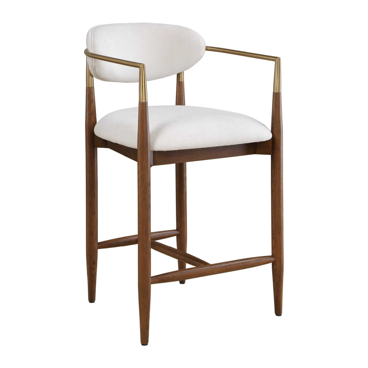 Modern European furniture - White Velvet Counter Stool - www.oroa.com | Oroa.com