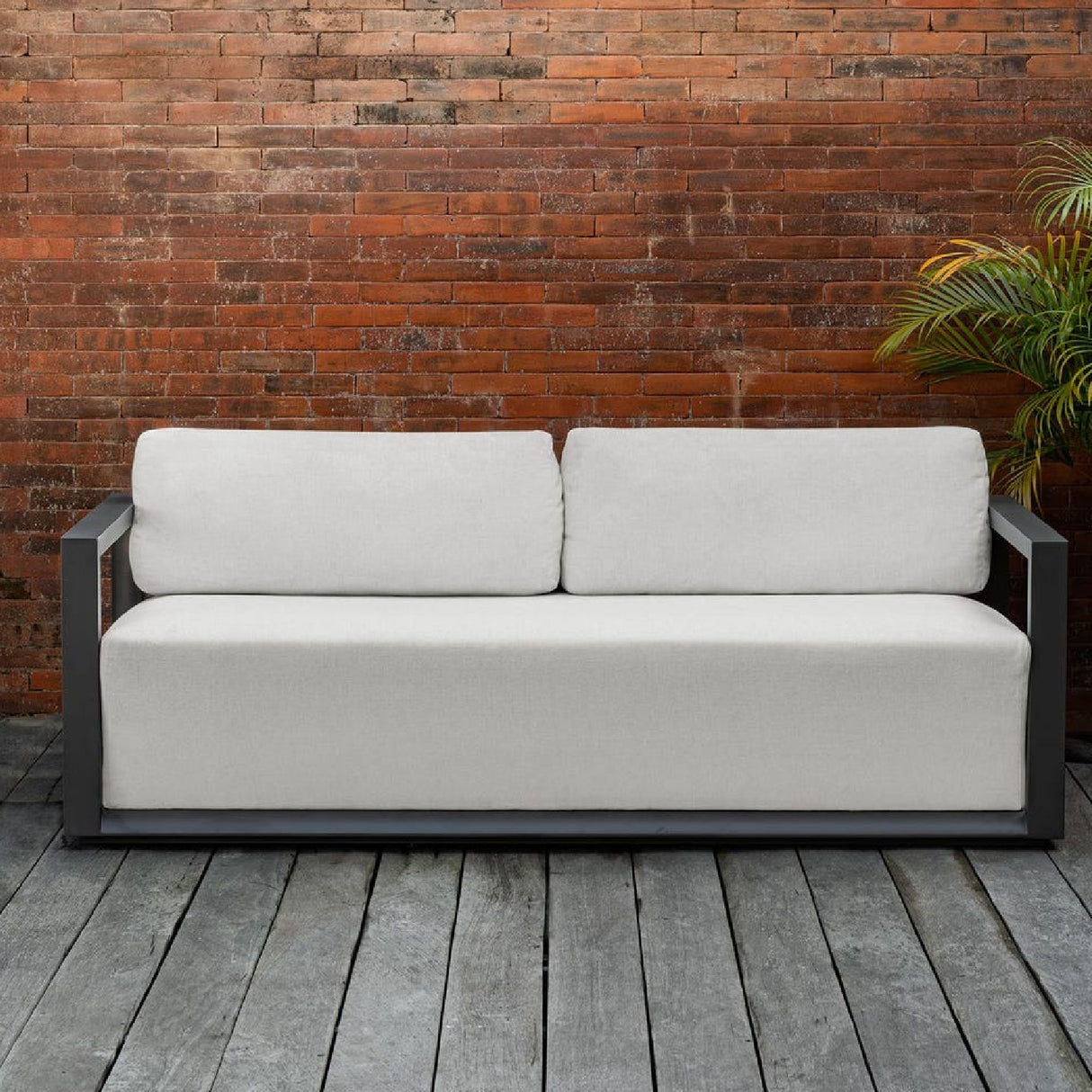 Modern European furniture - White Cushioned 3-Seater Outdoor Sofa - www.oroa.com | Oroa.com