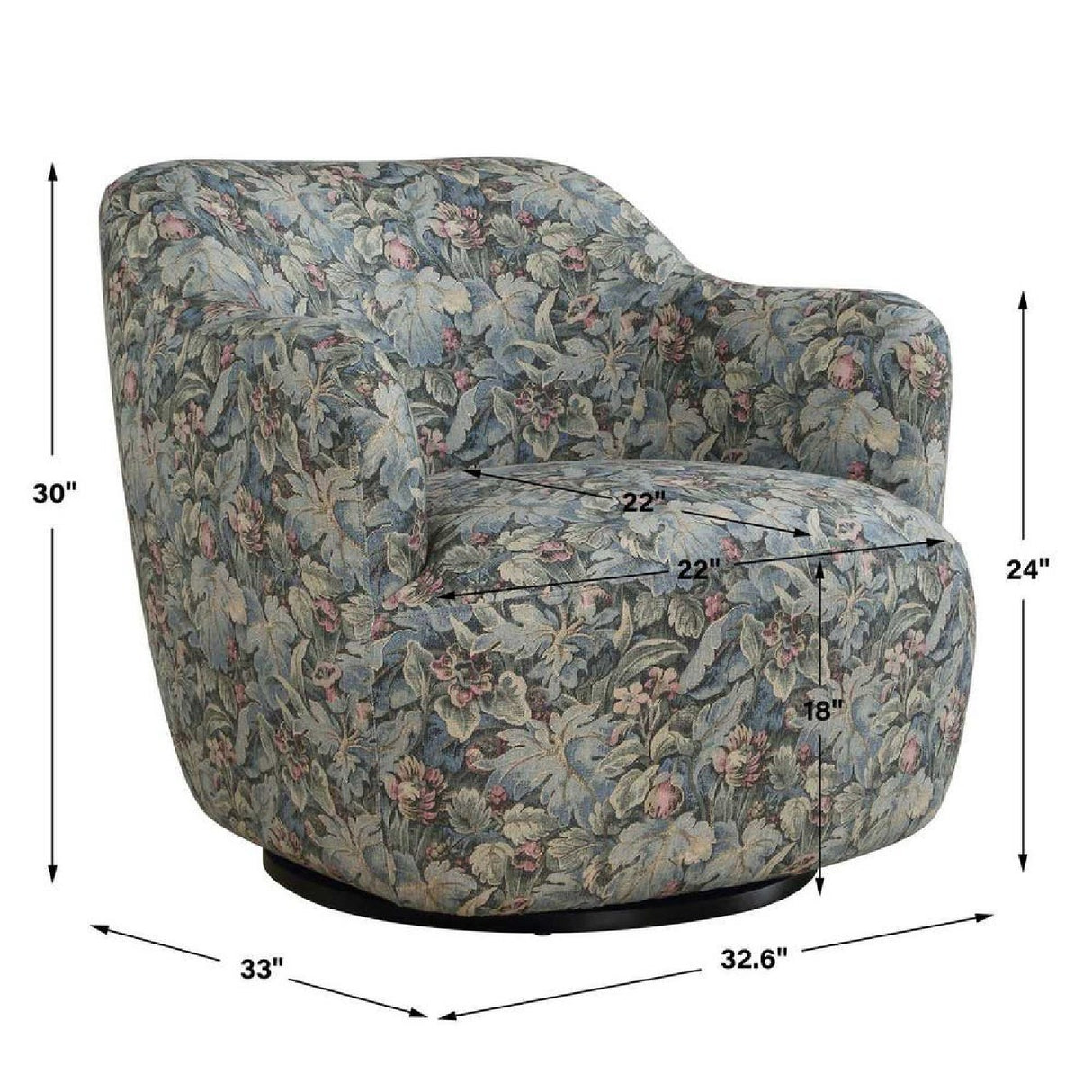 Floral Print Swivel Chair | Oroa.com