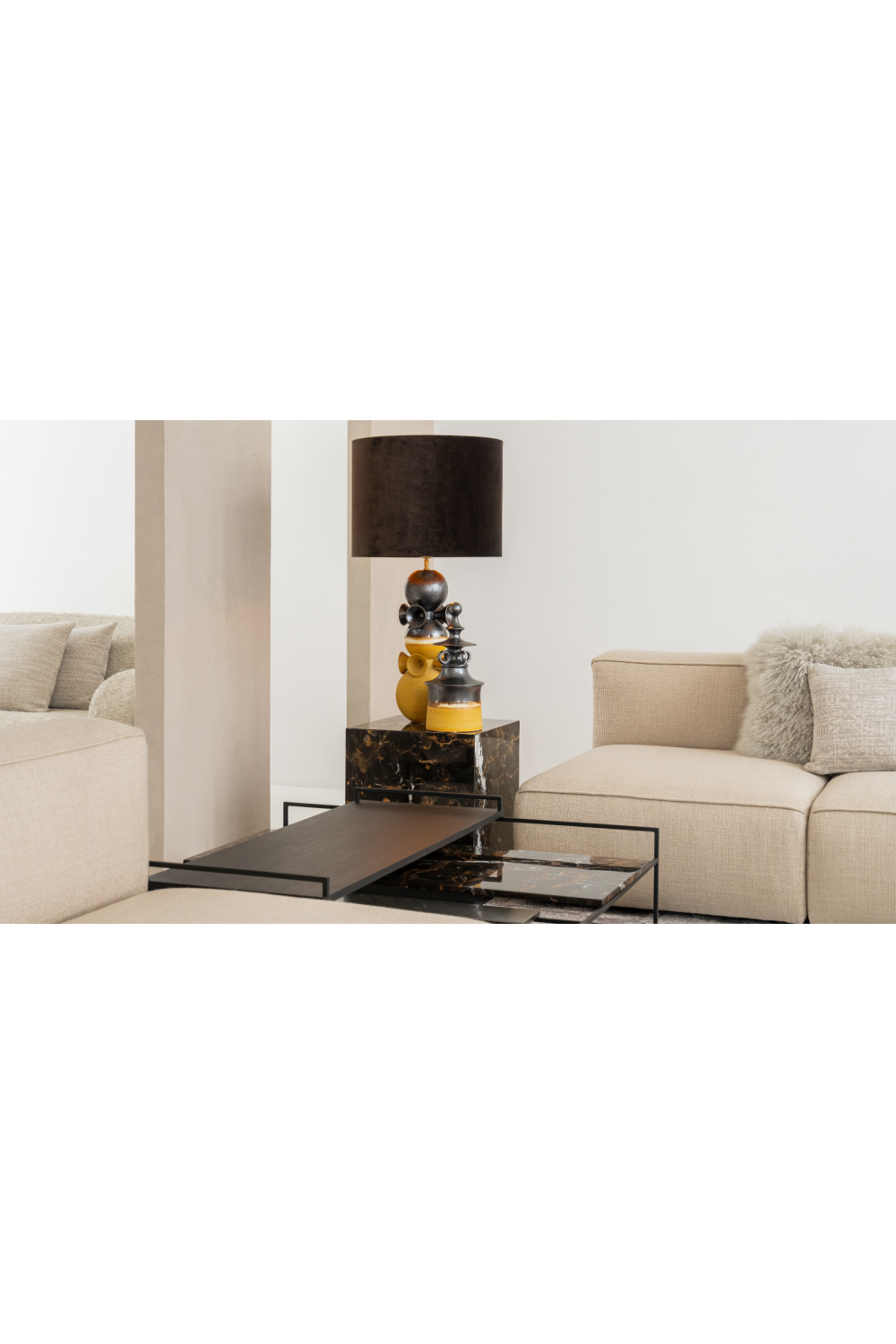 Bronze and Yellow Table Lamp | Versmissen Datoga | Oroa.com