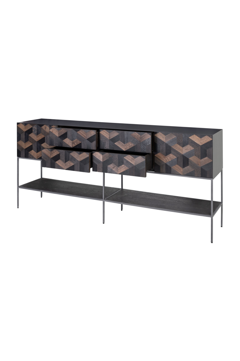 Oak Parquet Sideboard with Toprack | Versmissen Illusion | Oroa.com