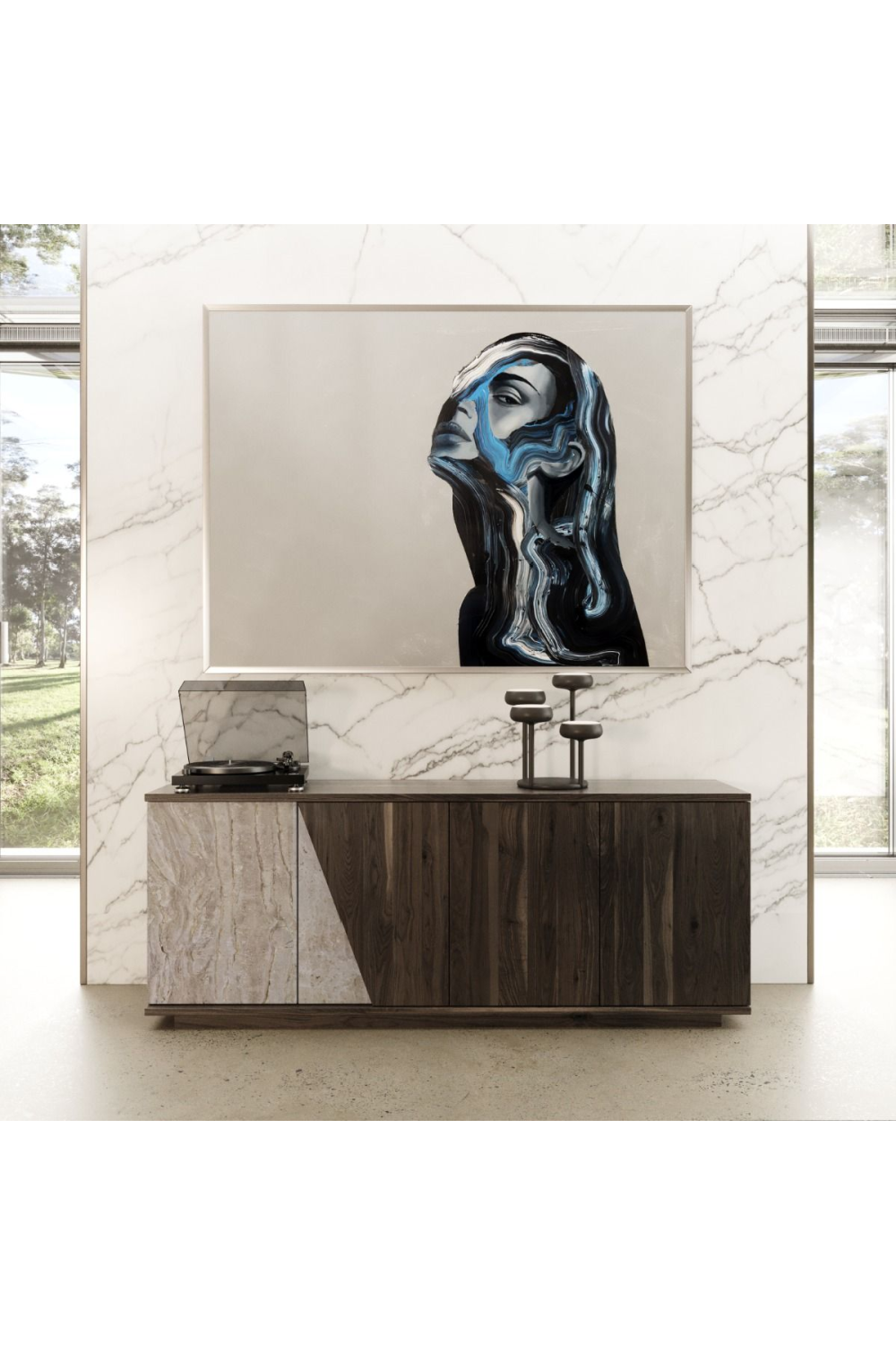 Gray Elm 4-Door Sideboard | OROA Modern Cairo | Oroa.com