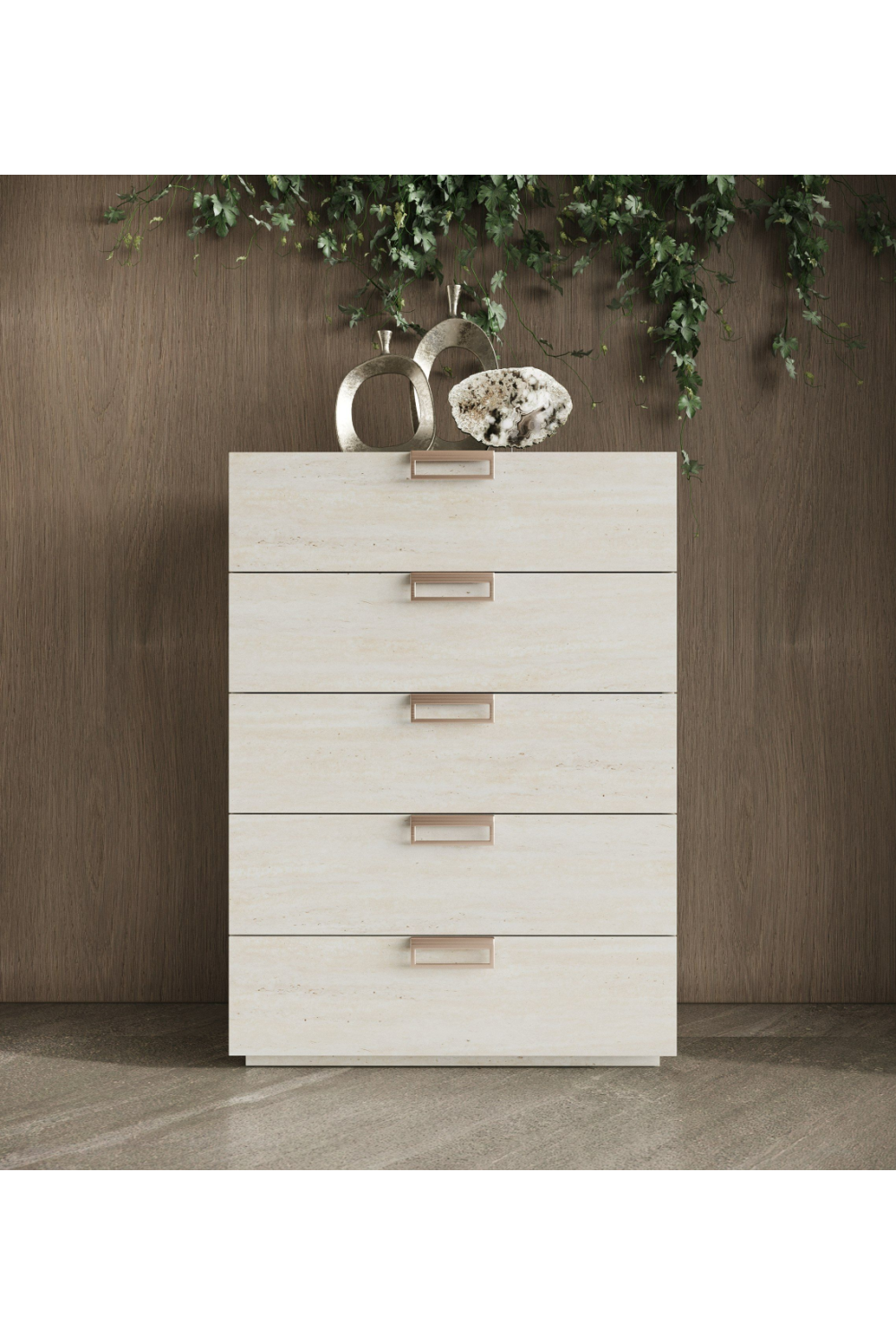 5-Drawer Travertine Chest | OROA Modern Lago | Oroa.com
