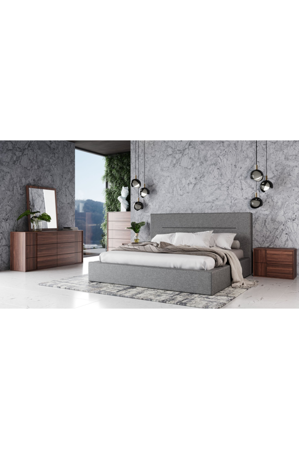 Gray Upholstered Bed | Oroa.com