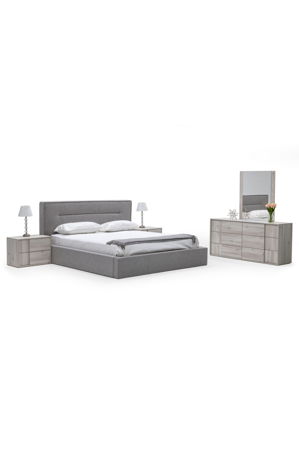 Gray Upholstered Bed | Oroa.com
