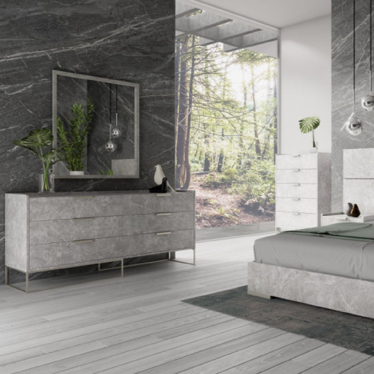 Gray Marble 6-Drawer Dresser | Oroa.com