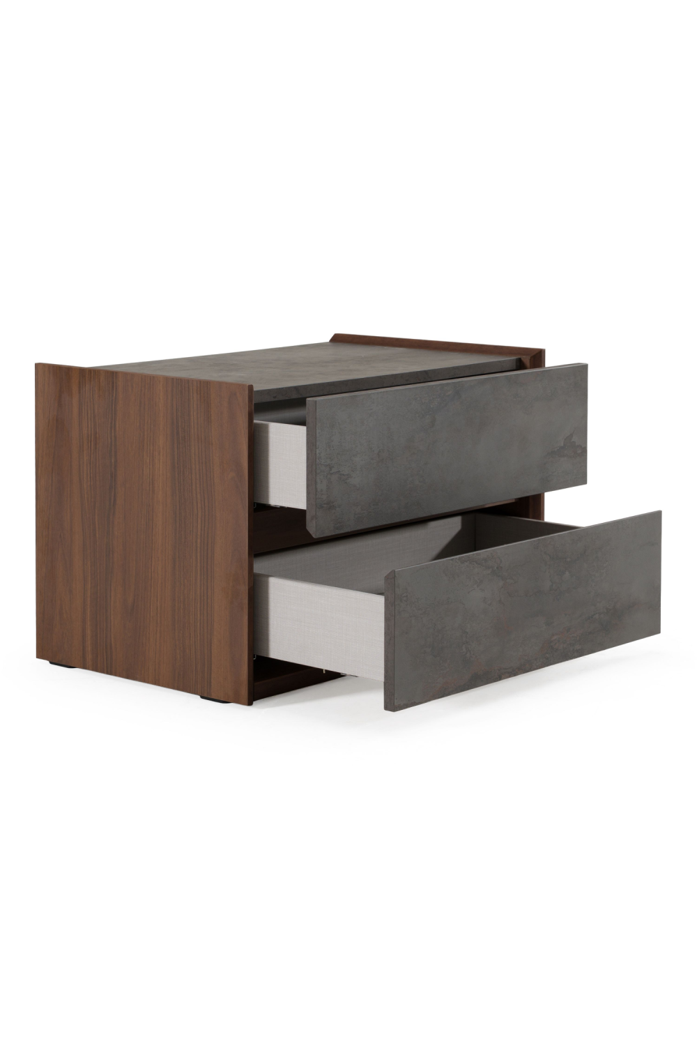 Gray Stucco 2-Drawer Nightstand | OROA Modern Rado | Oroa.com