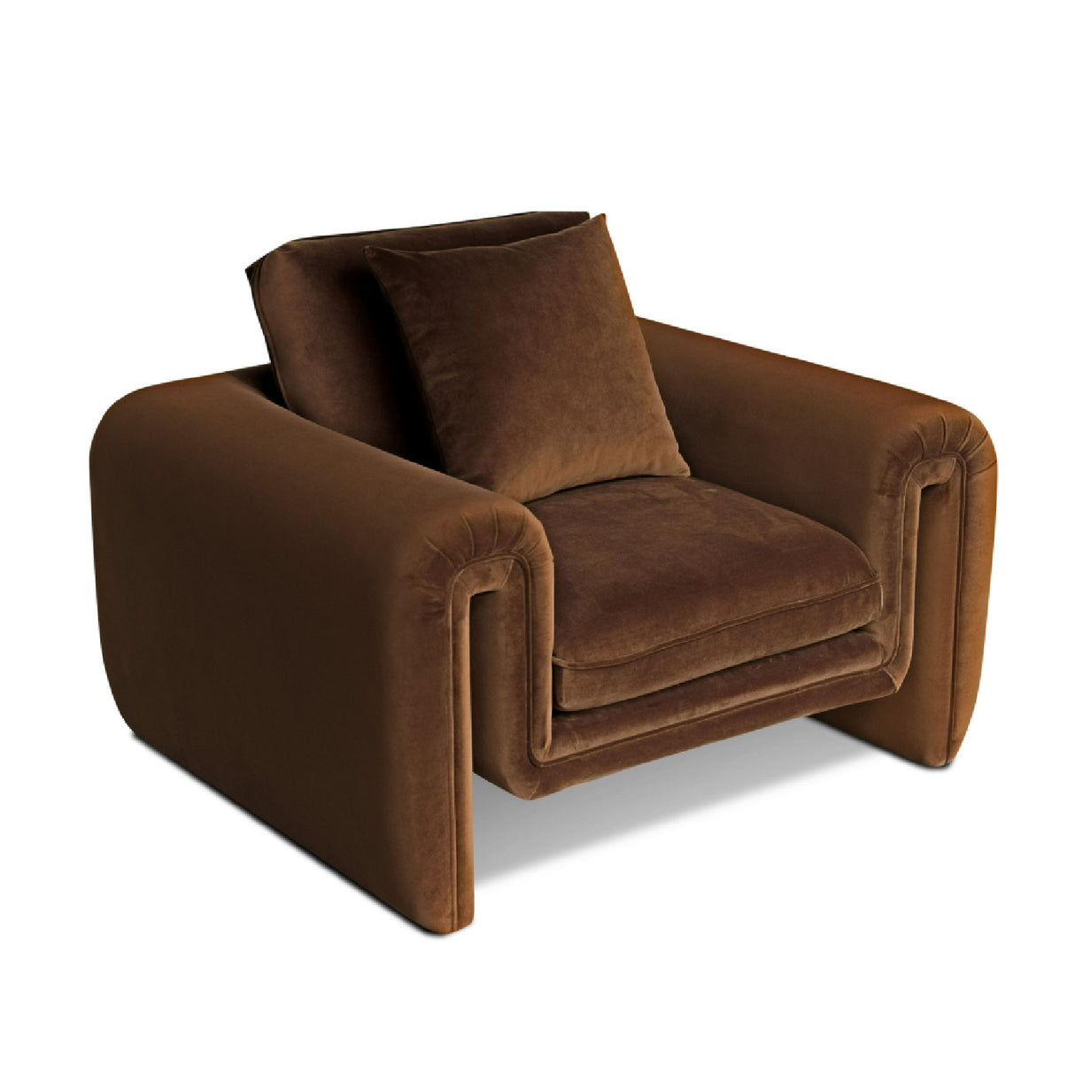 Brown Velvet Lounge Chair | OROA Modern Bentley