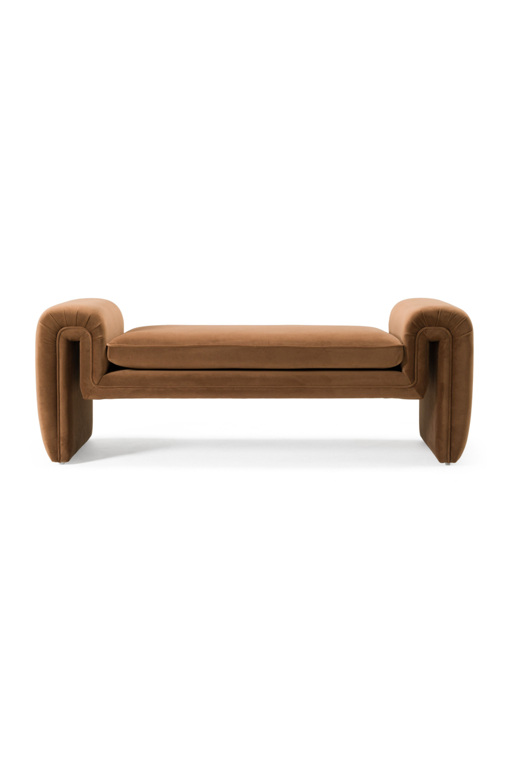 Brown Velvet Bench | OROA Modern Bentley