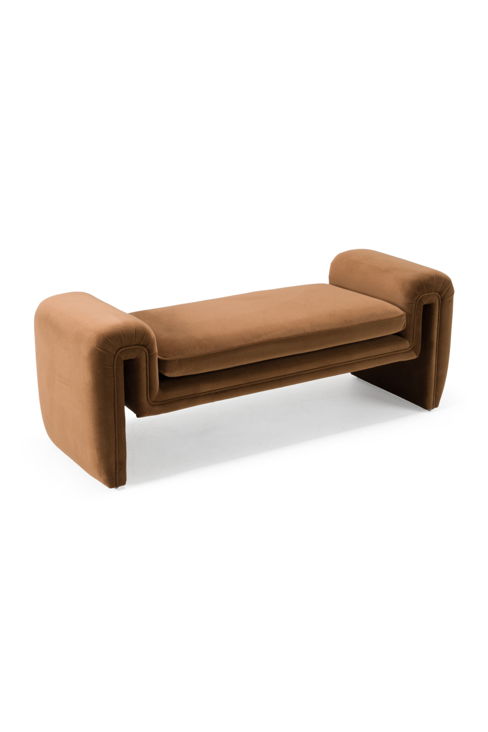 Brown Velvet Bench | OROA Modern Bentley