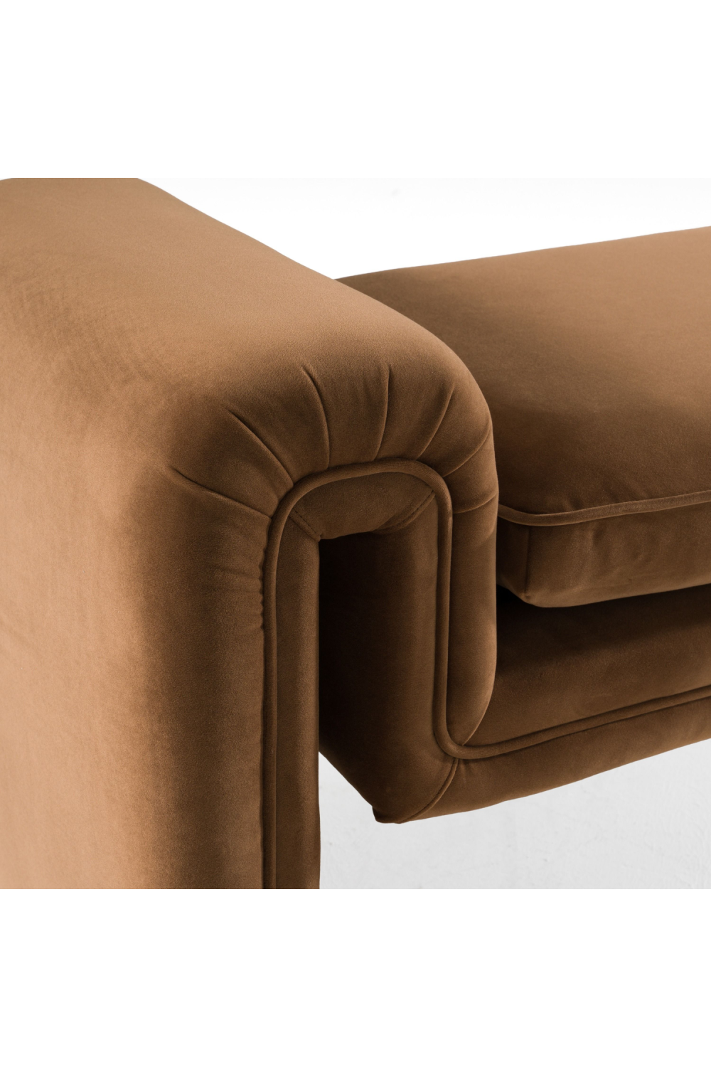 Modern or European furniture - Brown Velvet Bench - link to oroa.com | Oroa.com