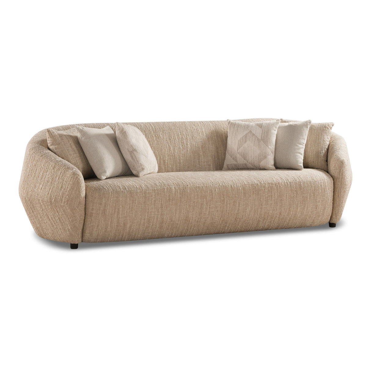 4 Seater Beige Fabric Sofa | OROA Modern Belinda | Oroa.com