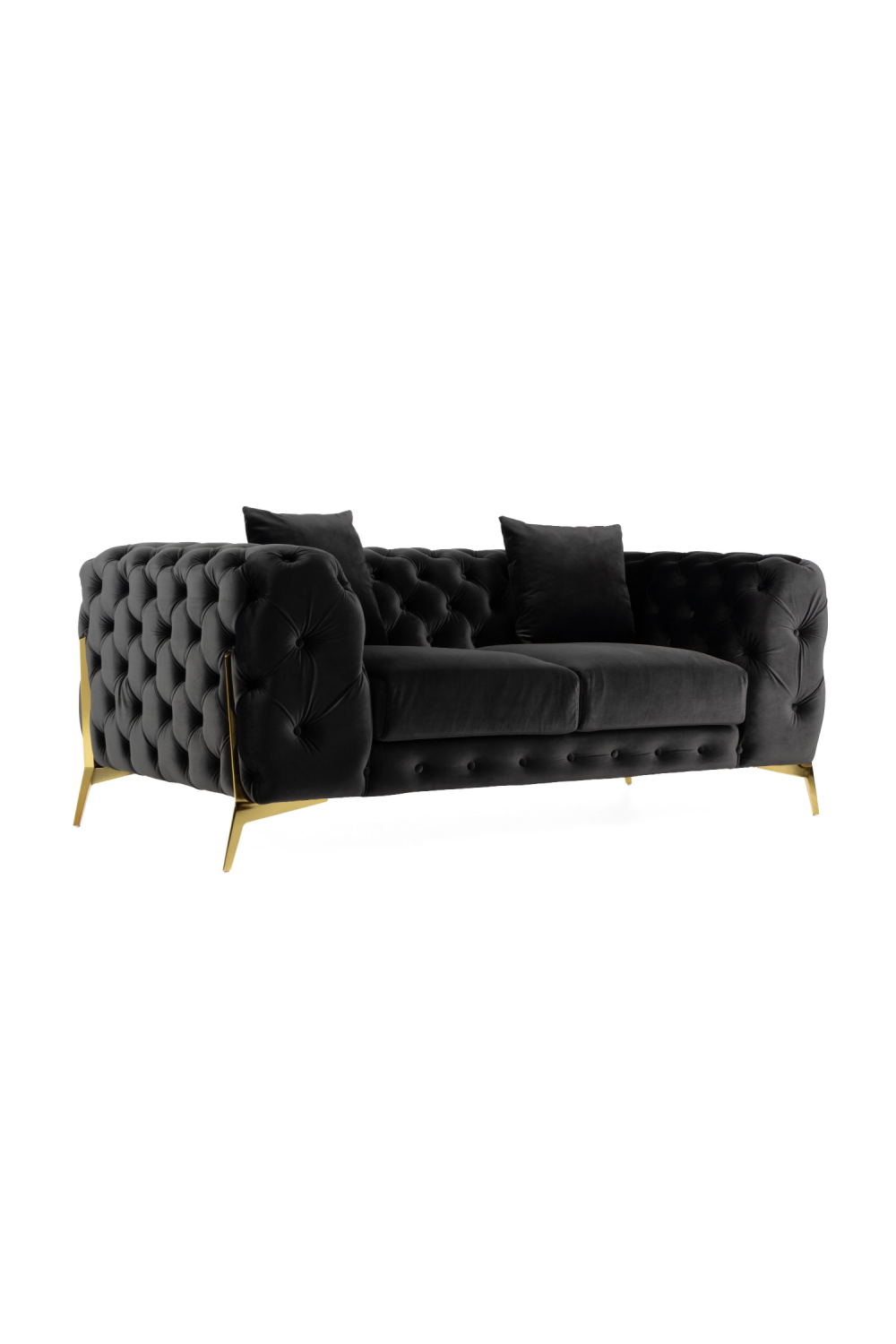 Button-Tufted Velvet Loveseat | Oroa.com