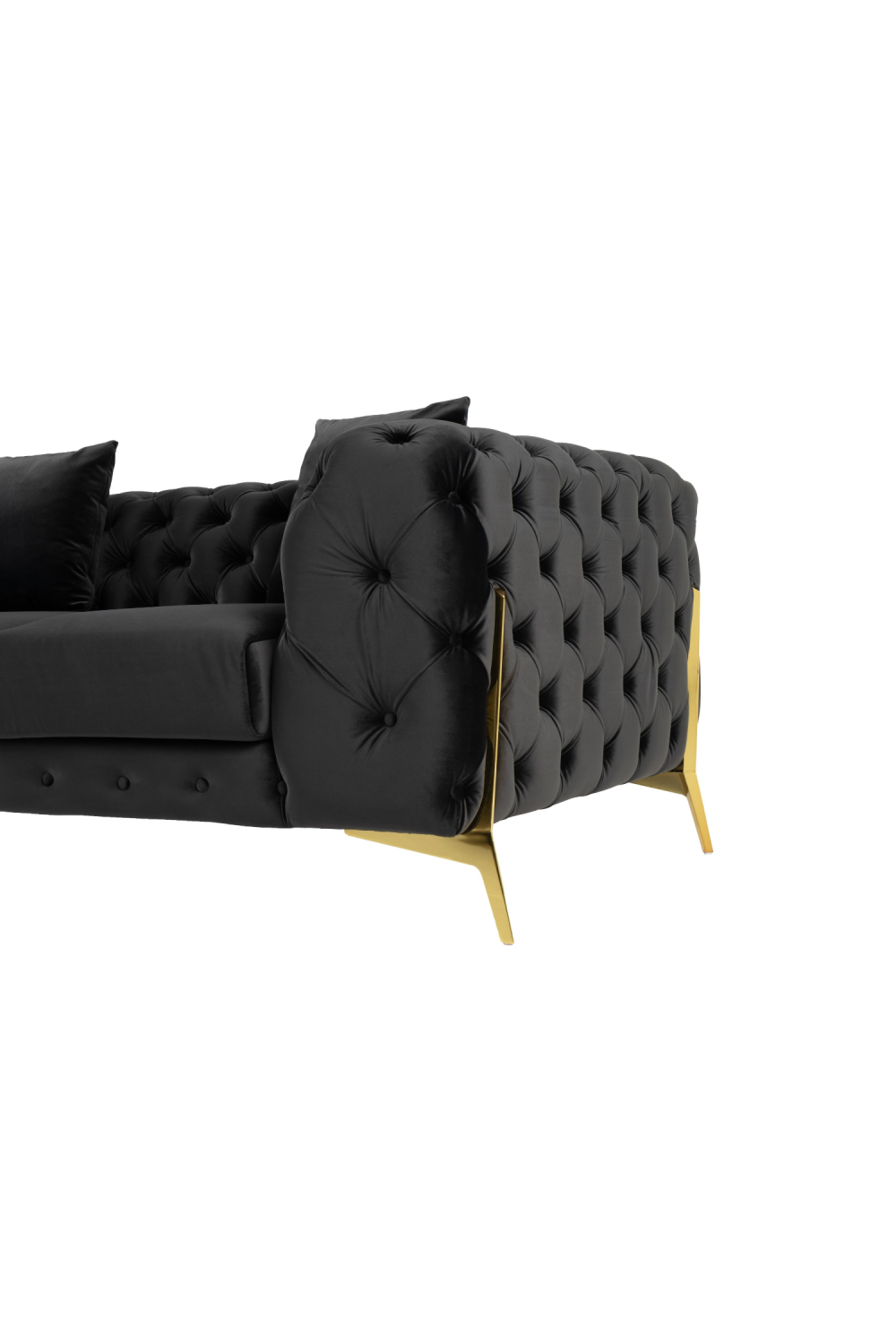Button-Tufted Velvet Loveseat | Oroa.com