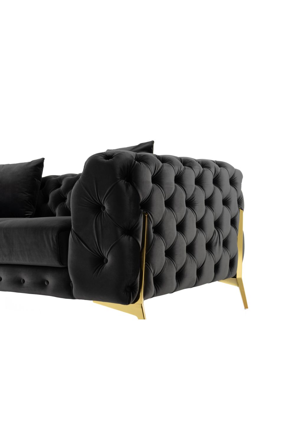 Button-Tufted Velvet Loveseat | OROA Modern Clarice | Oroa.com
