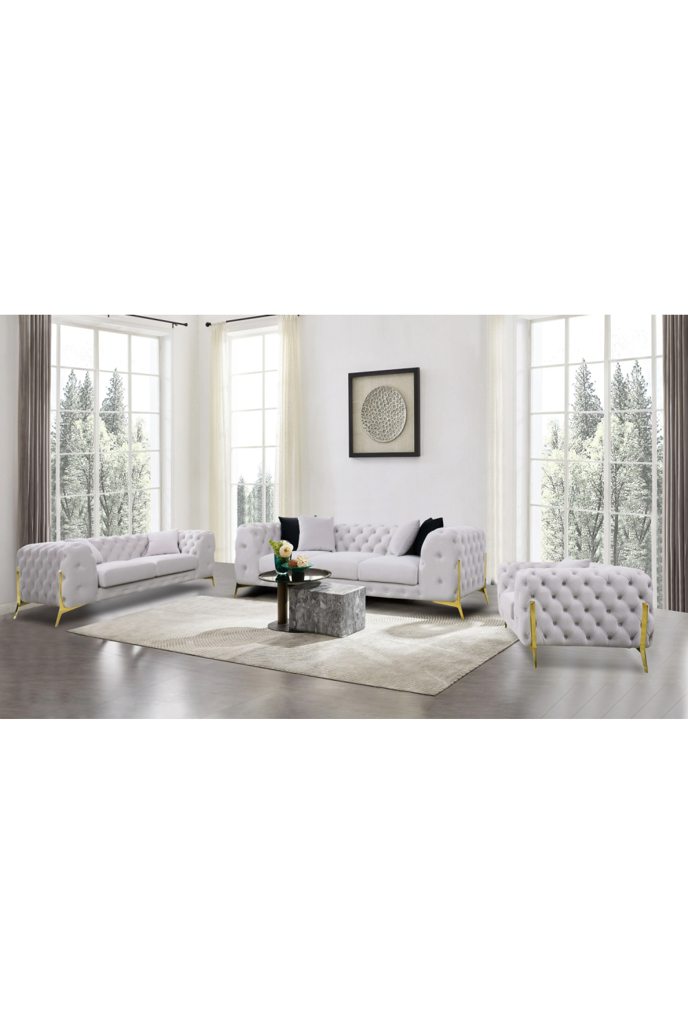Button-Tufted Velvet Sofa | Oroa.com