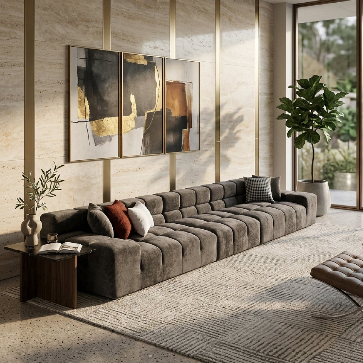 Gray Tufted Sofa | Oroa.com