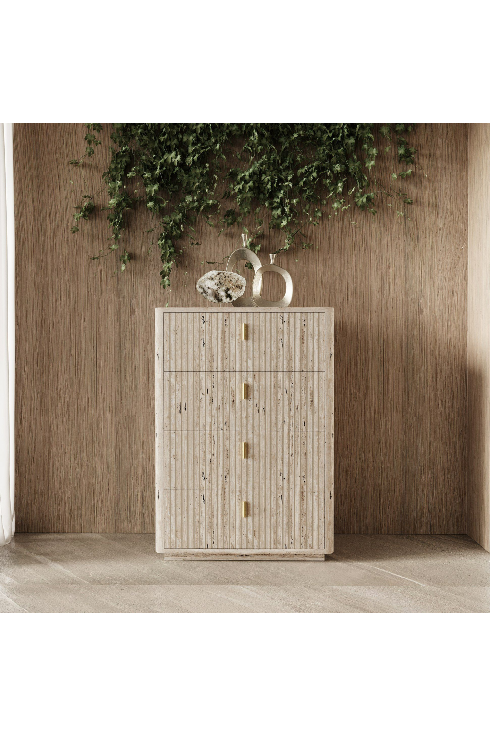 Travertine 4-Drawer Desk | OROA Modern Roma | Oroa.com