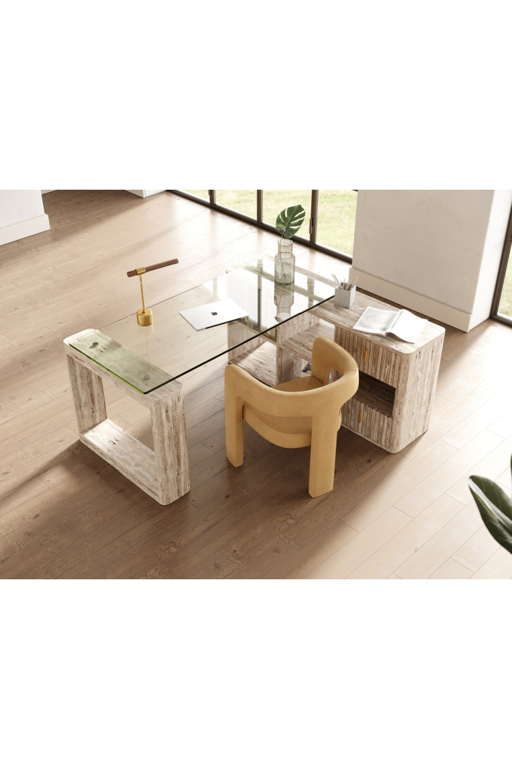 Travertine Reversible Desk | OROA Modern Roma | Oroa.com