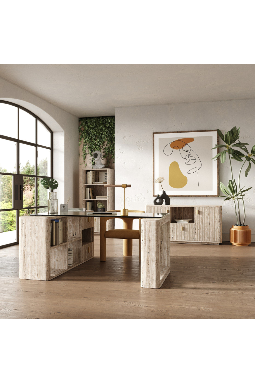 Travertine Reversible Desk | OROA Modern Roma | Oroa.com