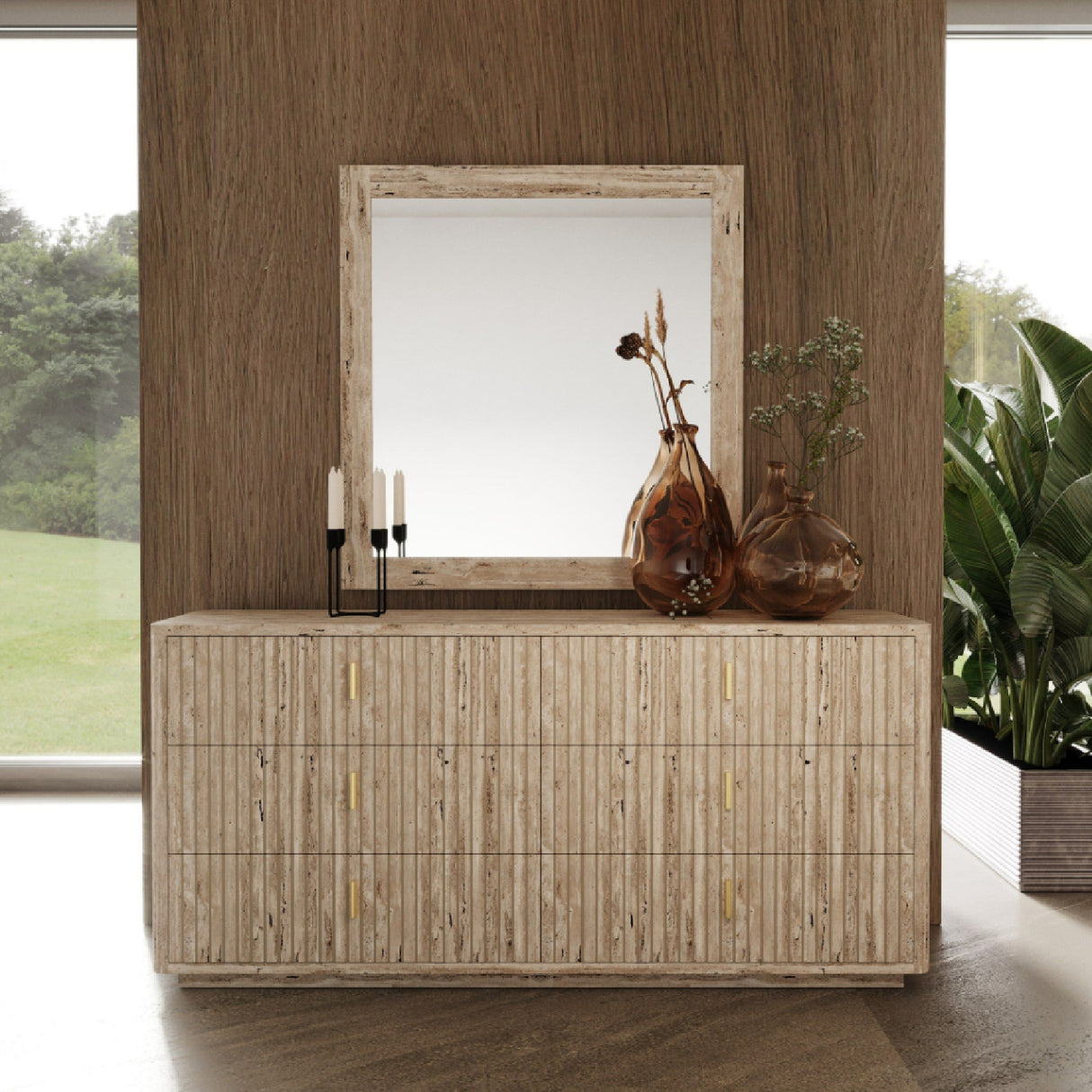 Travertine 6-Drawer Dresser | Oroa.com