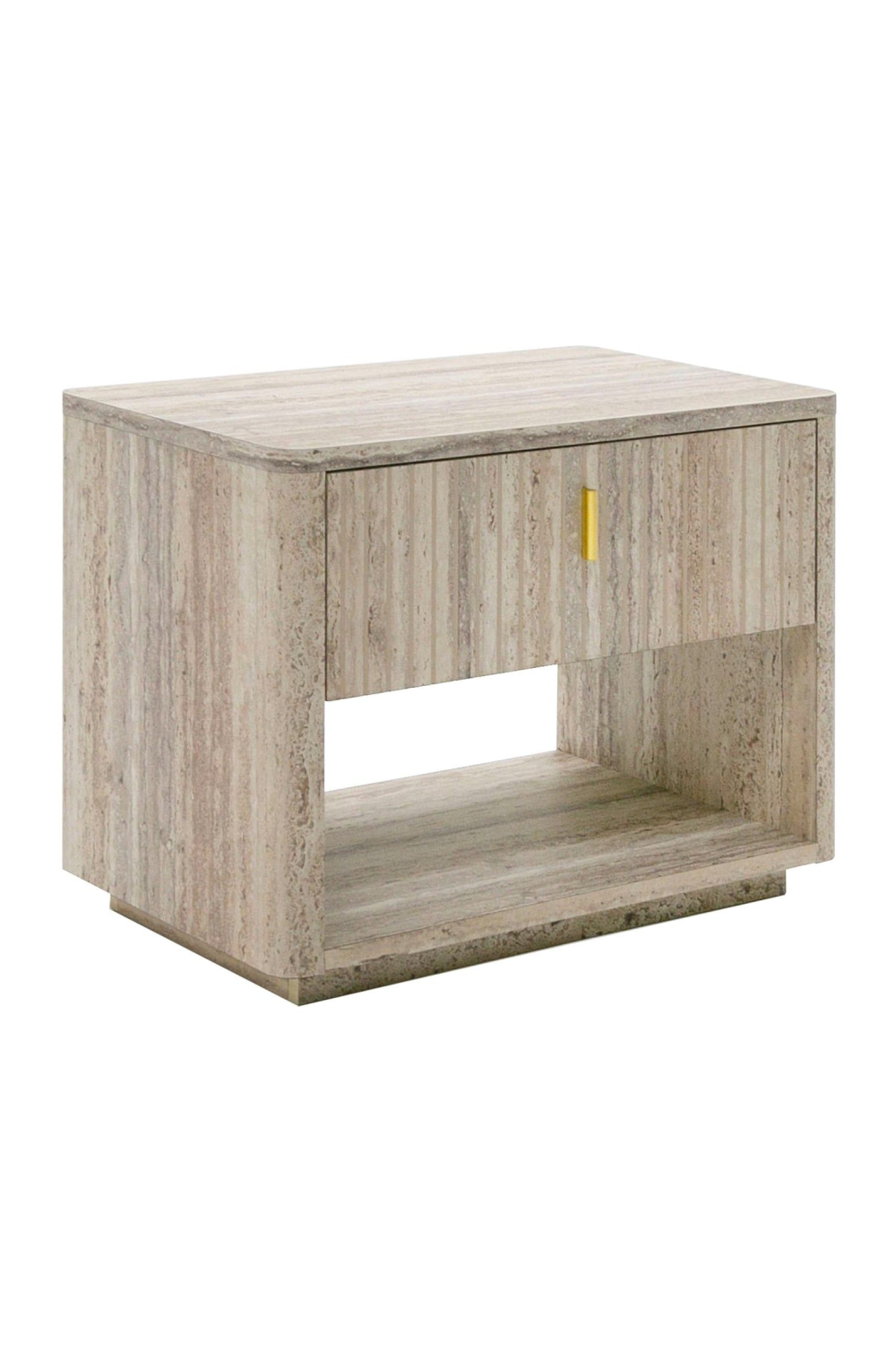 Travertine Inspired 1-Drawer Nightstand | Oroa.com