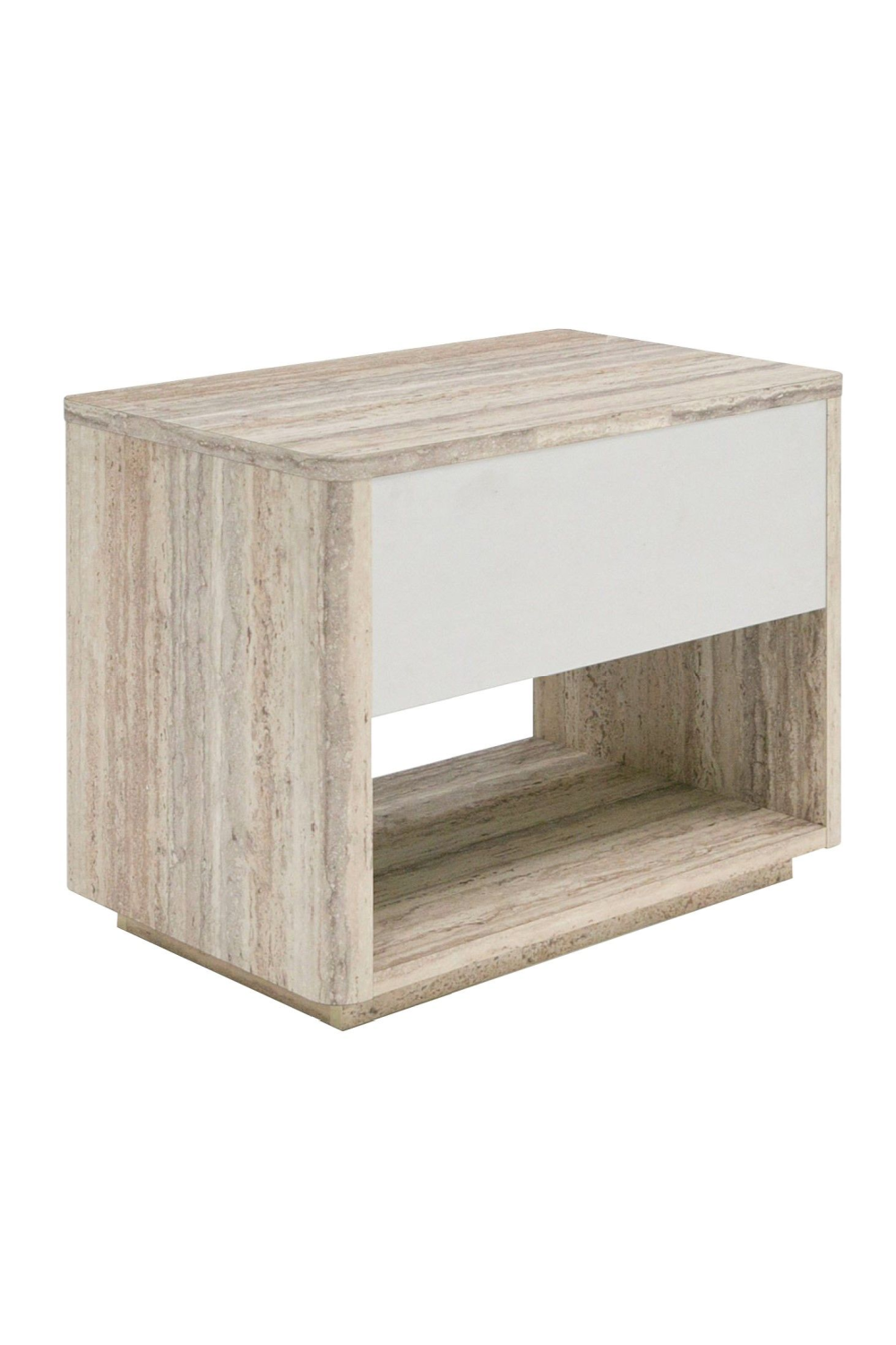 Travertine Inspired 1-Drawer Nightstand | Oroa.com