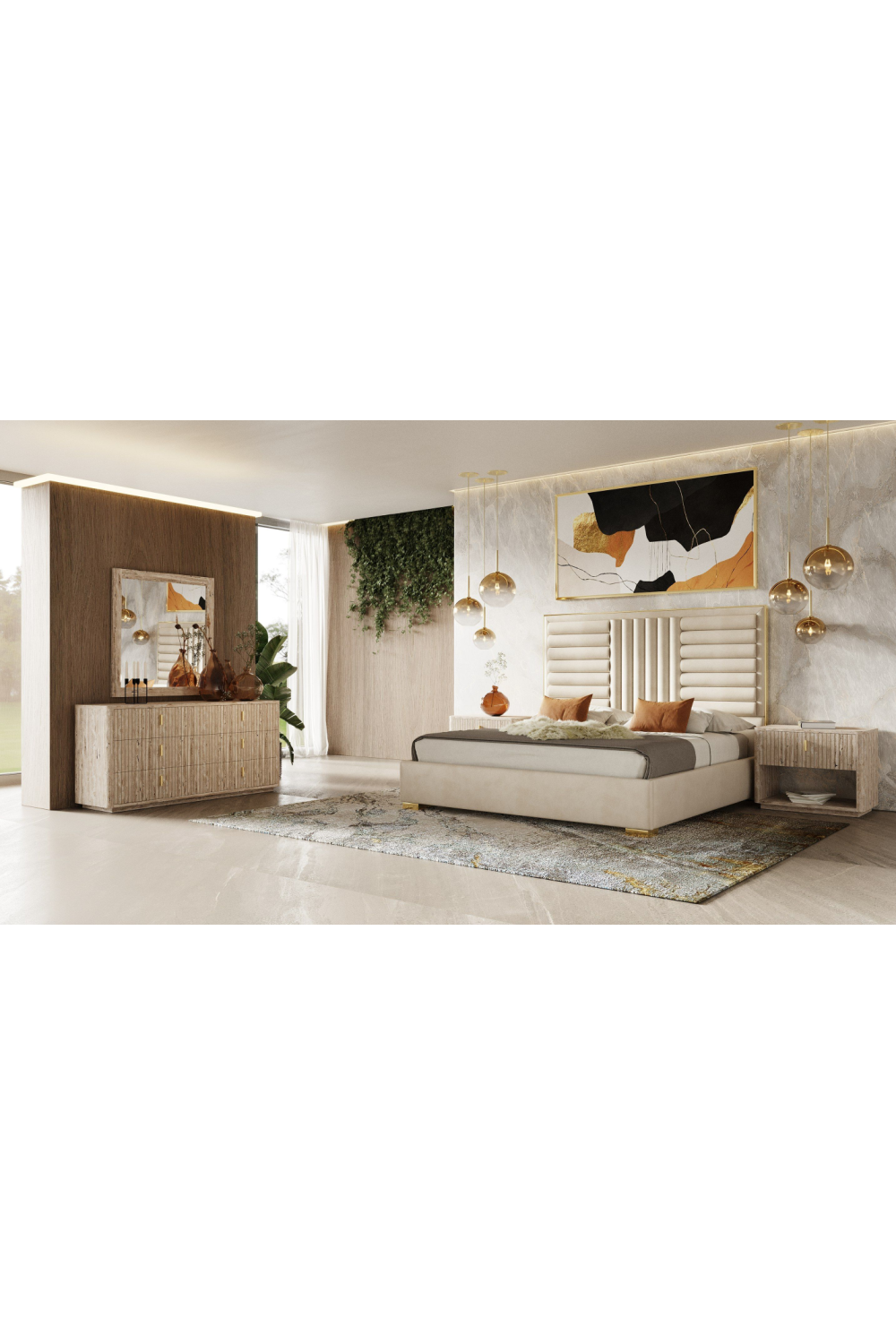 Travertine Inspired 1-Drawer Nightstand | Oroa.com