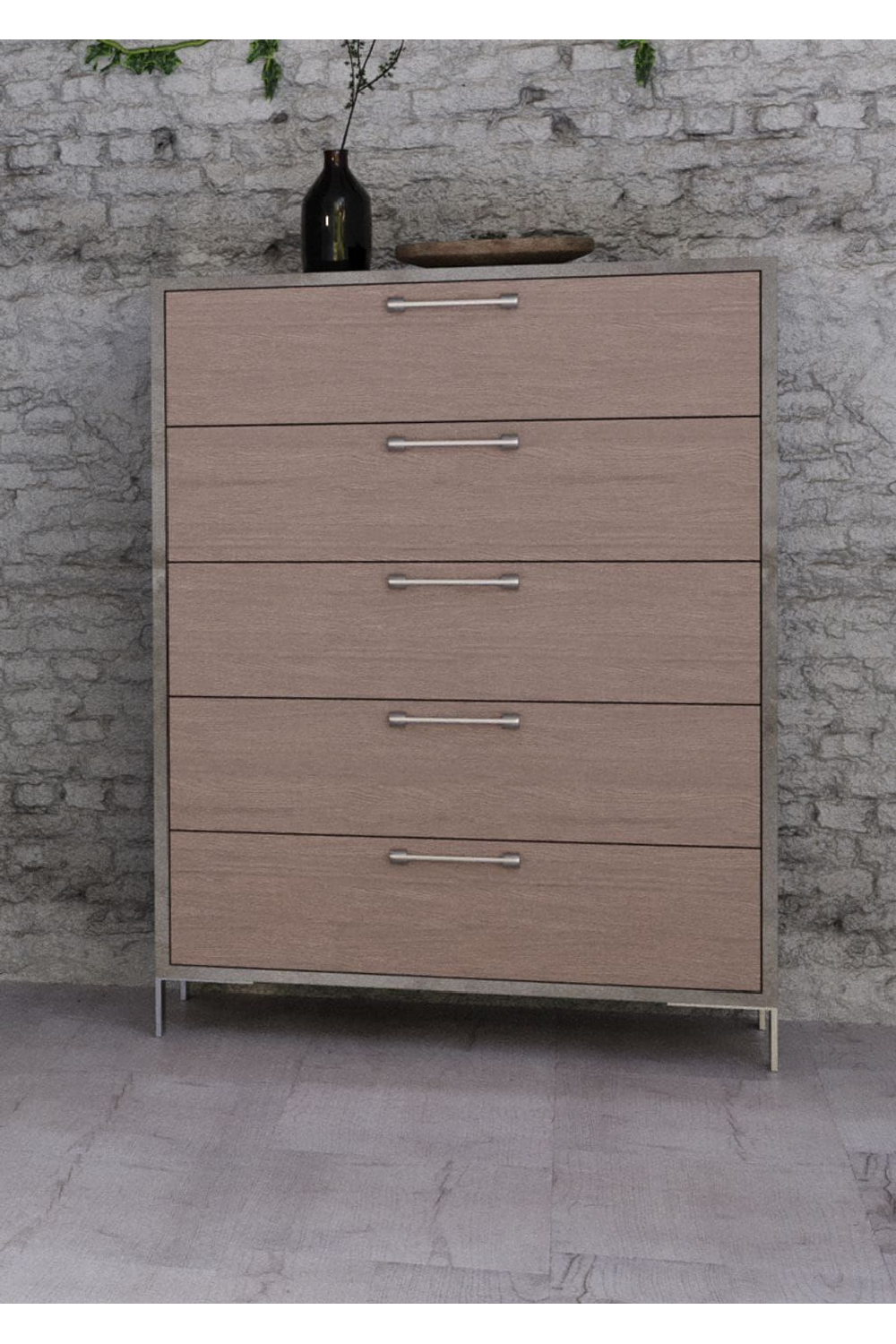 Brown Oak 5-Drawer Chest | OROA Modern Boston | Oroa.com