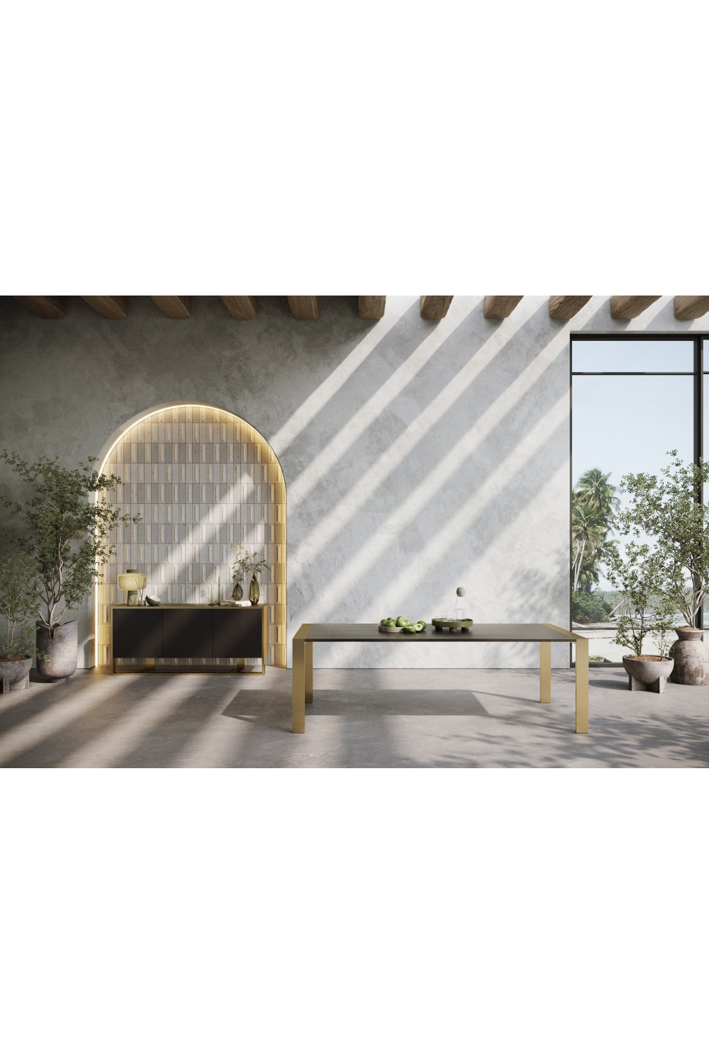Wenge Veneer 3-Door Sideboard | Oroa.com