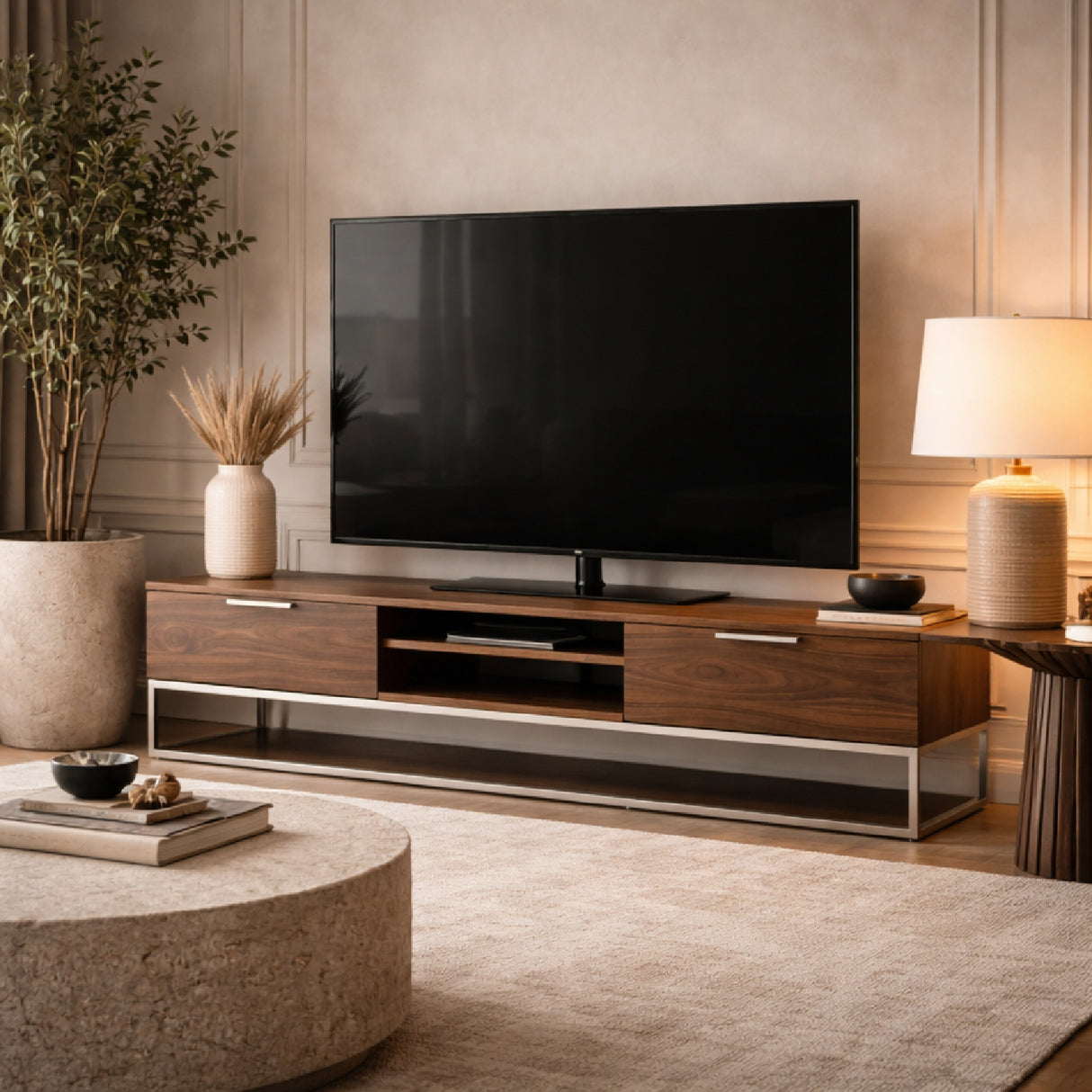 Walnut Veneer TV Stand | Oroa.com