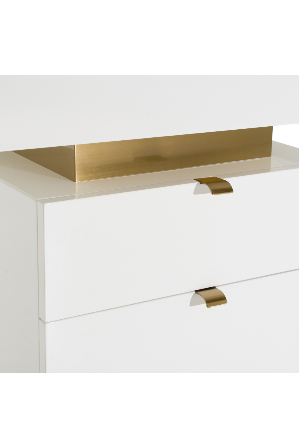 White Gloss 4-Drawer Desk | OROA Modern Trahan | Oroa.com