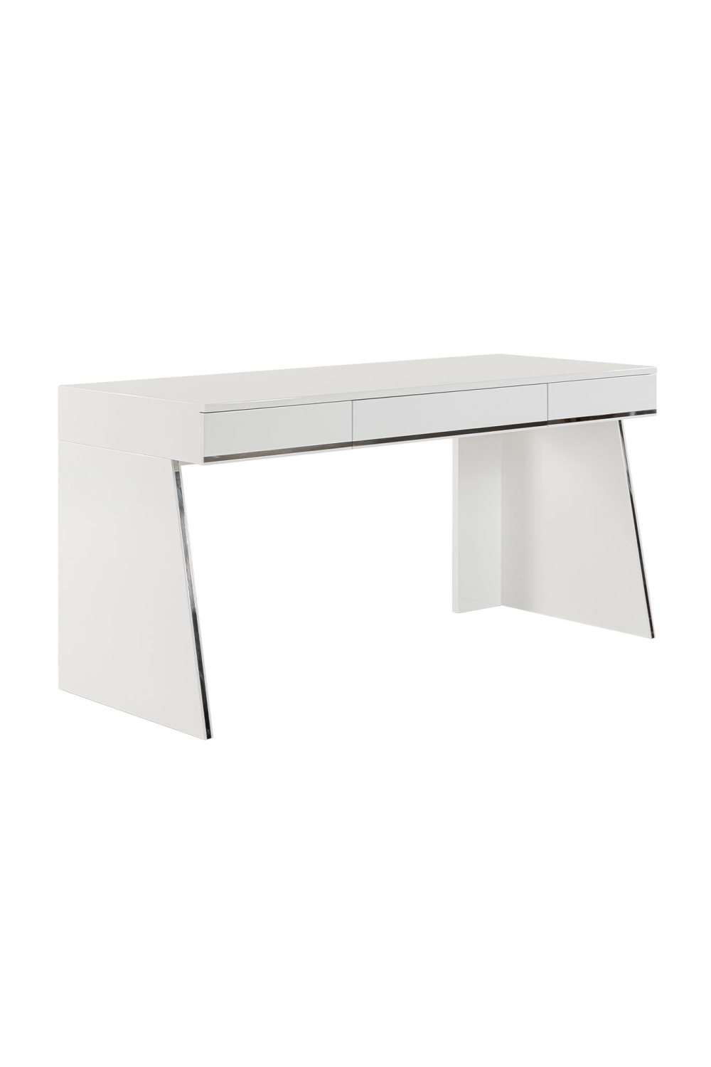 Glossy White 3-Drawer Desk | OROA Modern Chelsey | Oroa.com
