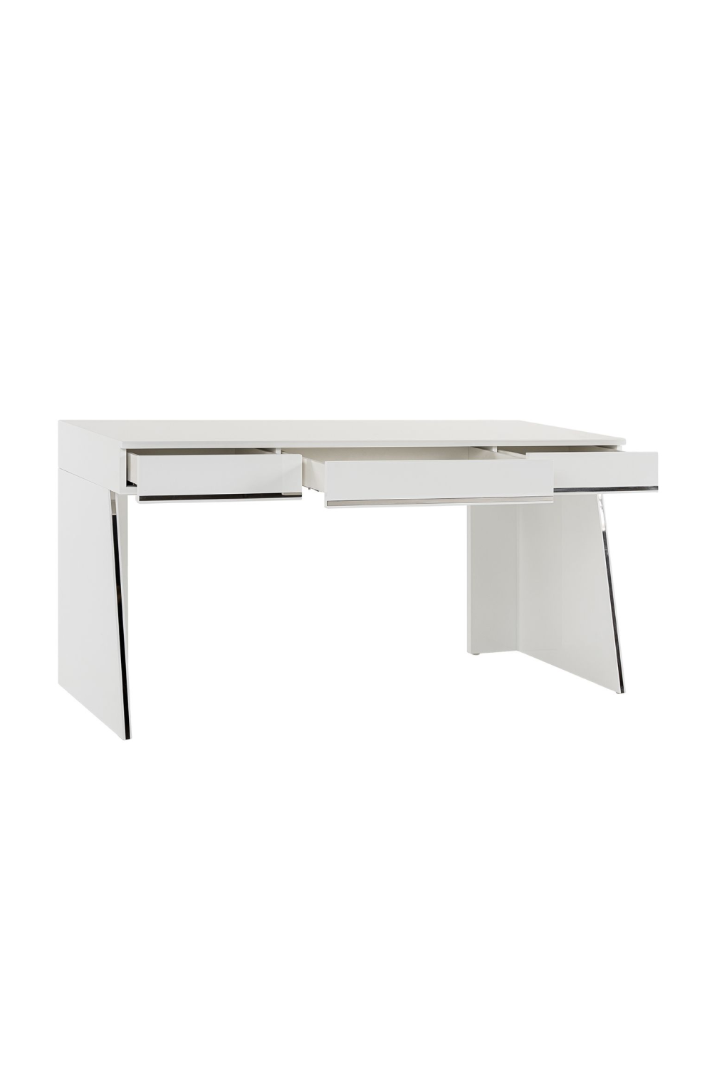 Glossy White 3-Drawer Desk | OROA Modern Chelsey | Oroa.com
