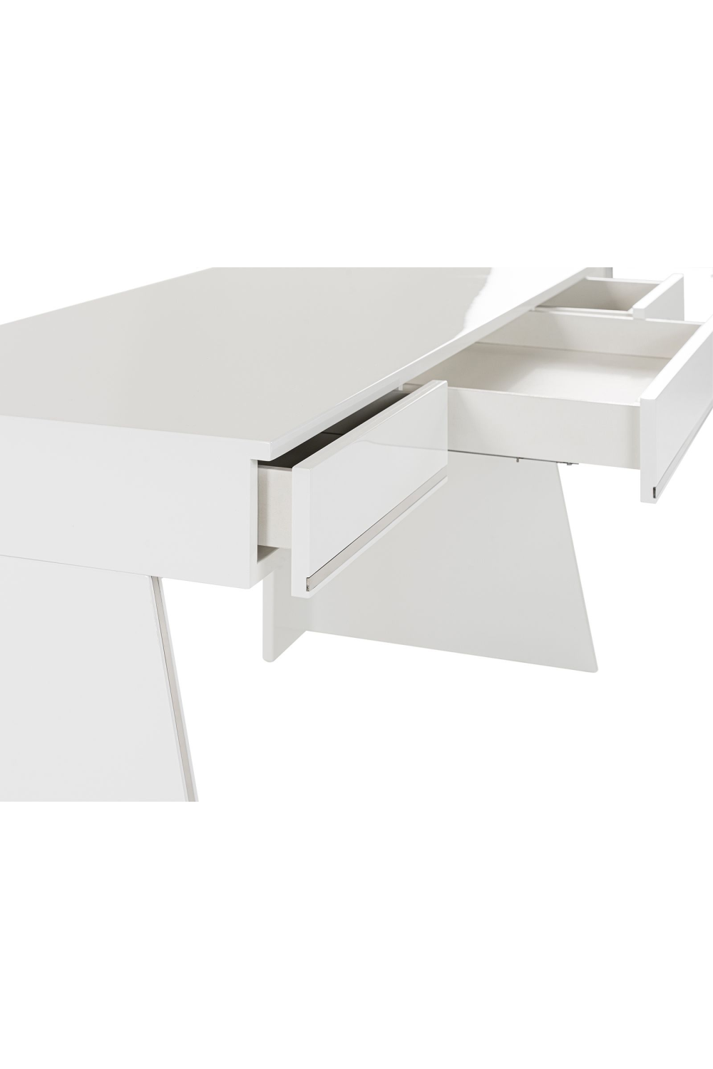 Glossy White 3-Drawer Desk | OROA Modern Chelsey | Oroa.com