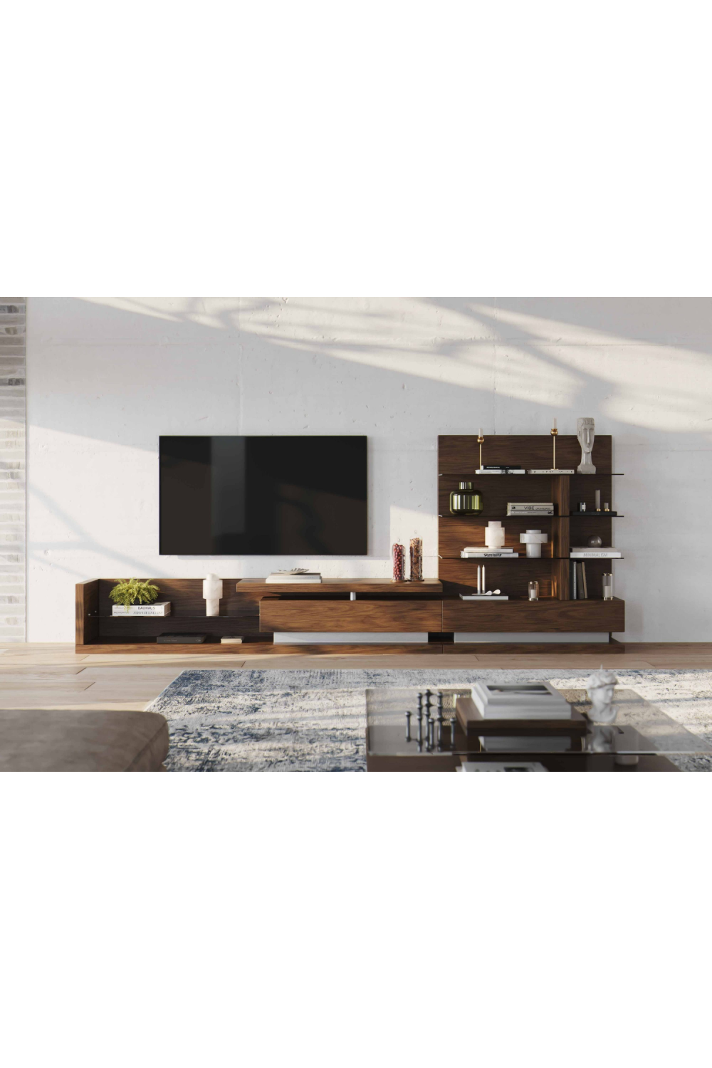 Walnut Veneer Reversible Entertainment Center | Oroa.com