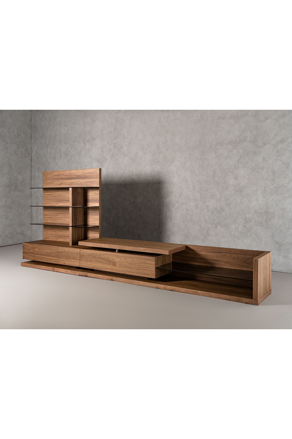 Walnut Veneer Reversible Entertainment Center | Oroa.com
