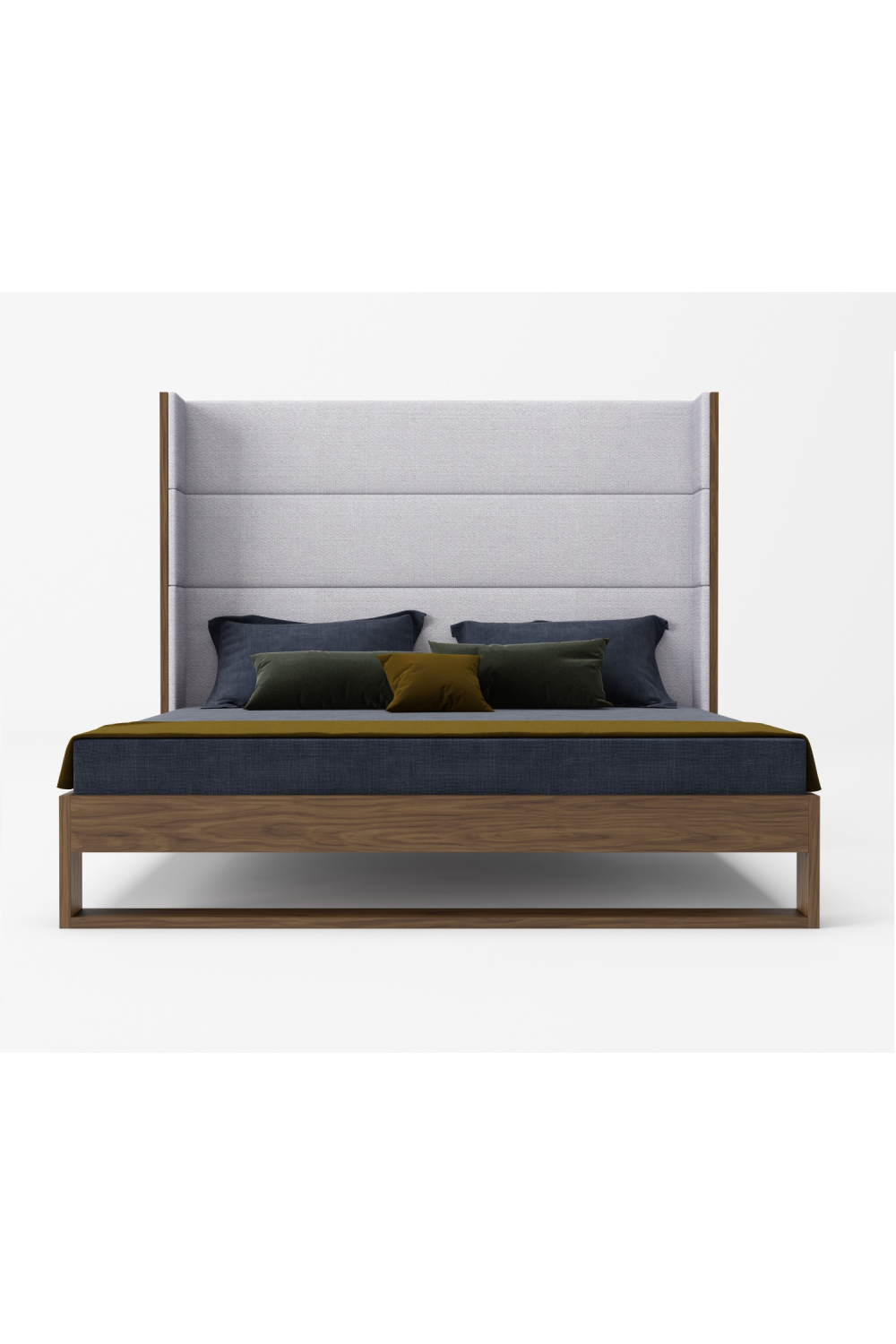 Gray Wingback Bed | OROA Modern Heloise