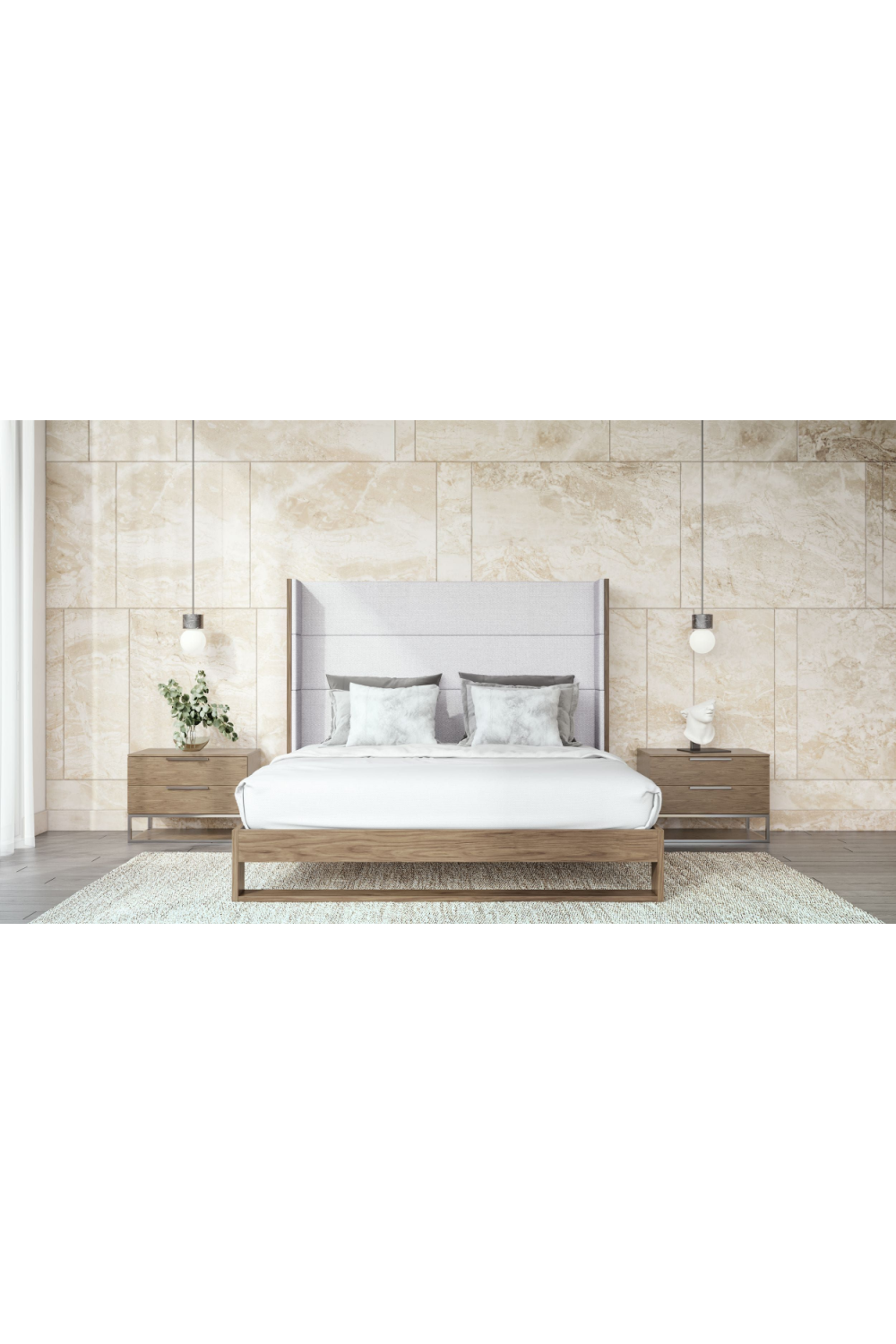 Gray Wingback Bed | Oroa.com
